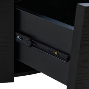 Tanush Furnitures Reem Round Coffee Table with 2 Hidden Drawers (Black) - Image 5