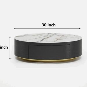TANUSH FURNITURES Modern Rio Dark Wood Coffee Table with Storage ( 2 Drawers ) (Black) - Image 3