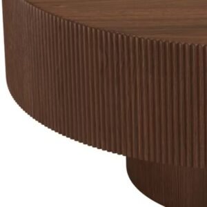 Tanush Furnitures Sculptural Fluted Coffee Table (Brown) - Image 4