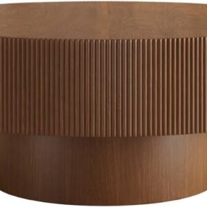 Tanush Furnitures Sculptural Fluted Coffee Table (Brown) - Image 2