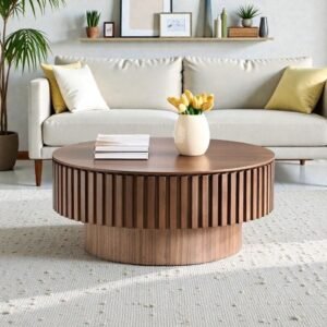Tanush Furnitures Modern Matth Coffee Table with Hidden Storage (Brown) - Image 1