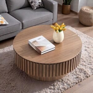 Tanush Furnitures Modern Matth Coffee Table with Hidden Storage (Brown) - Image 7