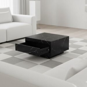 Tanush Furnitures The Obsidian Monolith Pedestal Table with hidden sotorage (Black) - Image 3