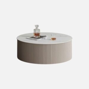 Tanush Furnitures Round Coffee Table - CTB82 (Warm Ivory) - Image 6