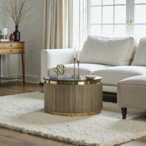 Tanush Furnitures Modern Designer Coffee Table (Golden Yellow) - Image 7