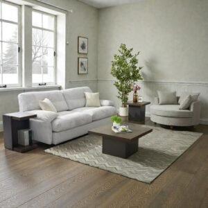 Tanush Furnitures Rima Modern Wood Center Table with Matte Wood Finish Mica Laminate Top (Brown and Black) - Image 7