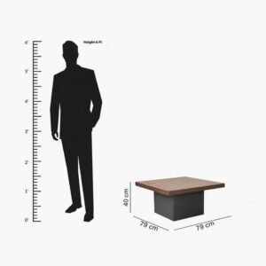 Tanush Furnitures Rima Modern Wood Center Table with Matte Wood Finish Mica Laminate Top (Brown and Black) - Image 3