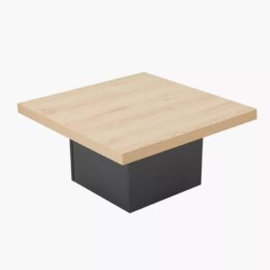 Tanush Furnitures Modern Designer Pie Coffee Table (Natural and Black) - Image 3