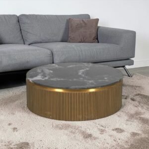 Tanush Furnitures Round Coffee Table - CTB127 (Golden Yellow) - Image 8