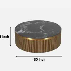 Tanush Furnitures Round Coffee Table - CTB127 (Golden Yellow) - Image 3
