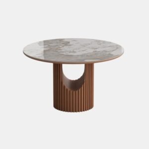 Tanush Furnitures Modern Glona Fluted Oval Coffee Table with Storage (Brown) - Image 5