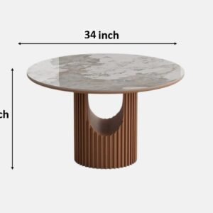 Tanush Furnitures Modern Glona Fluted Oval Coffee Table with Storage (Brown) - Image 3