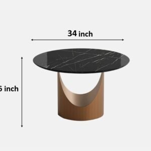 Tanush Furnitures Round Coffee Table - CTB97 (Brown) - Image 3