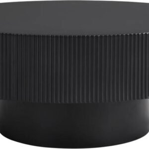 Tanush Furnitures Artisan Fluted Pedestal Coffee Table (Black) - Image 4