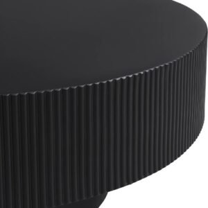 Tanush Furnitures Artisan Fluted Pedestal Coffee Table (Black) - Image 5