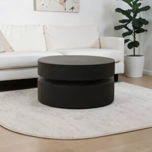 Tanush Furnitures Eclipse Handmade Drum Center Table (Black) - Image 7