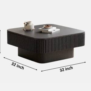 Tanush Furnitures Modern Coffee Table with Fluted Design and Hidden Lift-Top Storage (Black) - Image 3