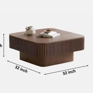 Tanush Furnitures Contemporary Wooden Coffee Table with Hidden Storage (Brown) - Image 3