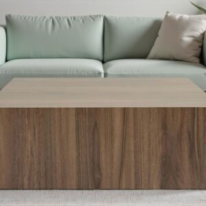 Tanush Furnitures Modern Square Coffee Table (Walnut Brown) - Image 7