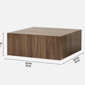 Tanush Furnitures Modern Square Coffee Table (Walnut Brown) - Image 3