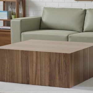 Tanush Furnitures Modern Square Coffee Table (Walnut Brown) - Image 2