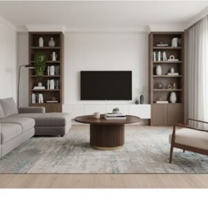 Tanush Furnitures Wood Round Coffee Table for Living Room (Brown) - Image 8
