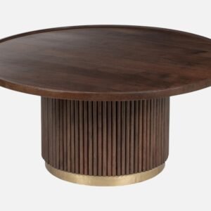 Tanush Furnitures Wood Round Coffee Table for Living Room (Brown) - Image 5
