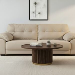 Tanush Furnitures Wood Round Coffee Table for Living Room (Brown) - Image 7