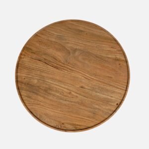 Tanush Furnitures Modern Round Wooden Coffee Table (Natural Oak) - Image 4