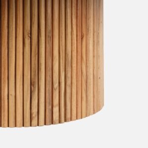 Tanush Furnitures Modern Round Wooden Coffee Table (Natural Oak) - Image 5