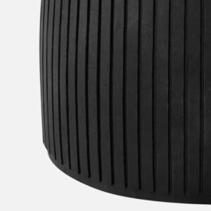 Tanush Furnitures Modern Round Pedestal Dining Table with Fluted Base – Black Finish (Black) - Image 5