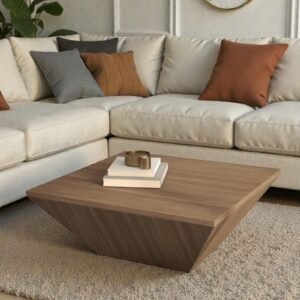 Tanush Furnitures Modern Storage Coffee Table with Hidden Drawer (Brown) - Image 2