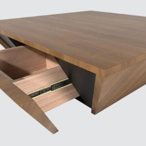 Tanush Furnitures Modern Storage Coffee Table with Hidden Drawer (Brown) - Image 6