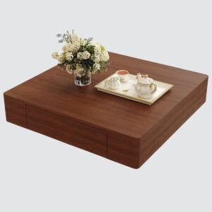 Tanush Furnitures Square Coffee Table - CTB55 (Walnut Brown) - Image 5