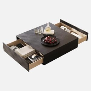 Tanush Furnitures Square Coffee Table - CTB59 (Black) - Image 5