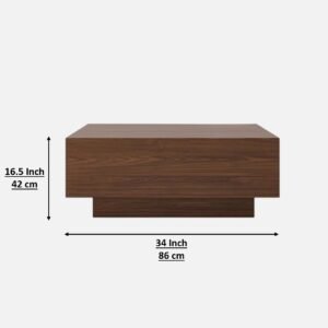 Tanush Furnitures Noka Luxe Coffee Table with Dual Drawer (Walnut Brown) - Image 3