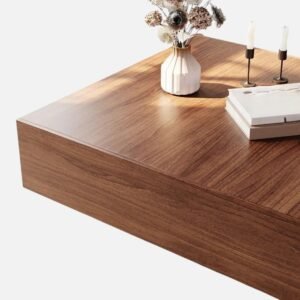 Tanush Furnitures Noka Luxe Coffee Table with Dual Drawer (Walnut Brown) - Image 5