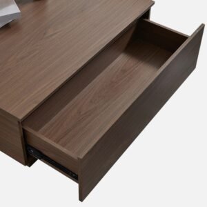 Tanush Furnitures Wooden Coffee Table with Dual Storage Drawers – Walnut Finish (Brown) - Image 5