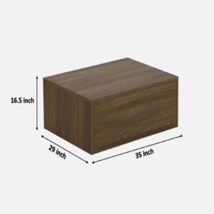 Tanush Furnitures Modern Living Room Coffee Table with Concealed Storage Drawer (Brown) - Image 3