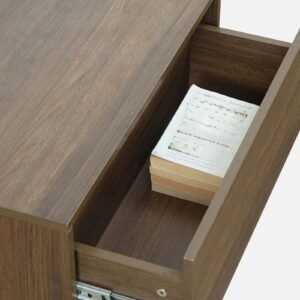 Tanush Furnitures Modern Living Room Coffee Table with Concealed Storage Drawer (Brown) - Image 2