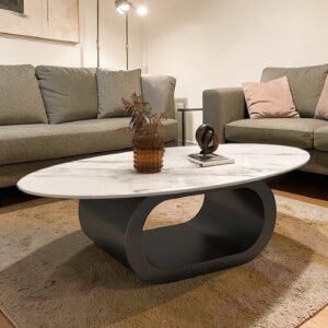 Tanush Furnitures Modern Aurex Coffee Table (black and white) - Image 2