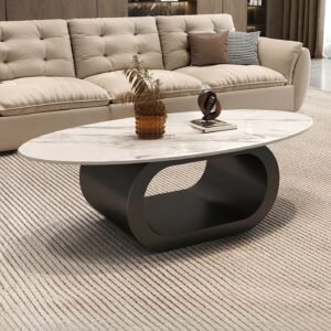 Tanush Furnitures Modern Aurex Coffee Table (black and white) - Image 4