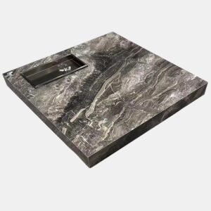 Tanush Furnitures Modern Onyx-Reflections Center Table (Grey) - Image 2