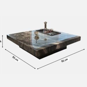 Tanush Furnitures Modern Onyx-Reflections Center Table (Grey) - Image 3