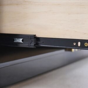 Tanush Furnitures Modern Black Wooden Coffee Table with Gold Accents & Hidden Storage Drawers (Black) - Image 4