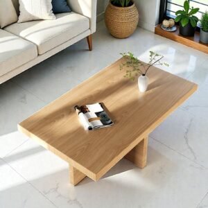 Tanush Furnitures Modern Lunex Wooden Coffee Table (Oak or Light Brown) - Image 8