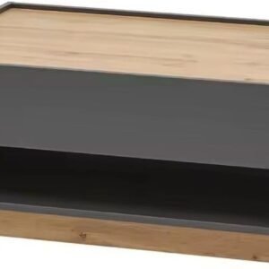 Tanush Furnitures Modern Loft Wooden Coffee Table with Sliding Drawer (Grey) - Image 6