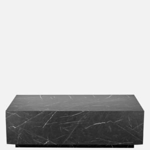 Tanush Furnitures Rectangular Coffee Table in Wood with Black Marble Finish Laminate (Black) - Image 5