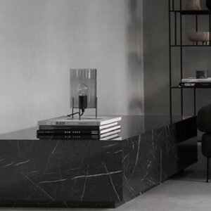 Tanush Furnitures Rectangular Coffee Table in Wood with Black Marble Finish Laminate (Black) - Image 7