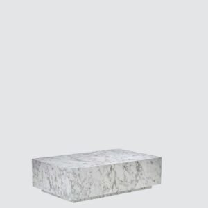 Tanush Furnitures Modern Wooden Coffee Table with Refined White Marble-Look Laminate and (White) - Image 5